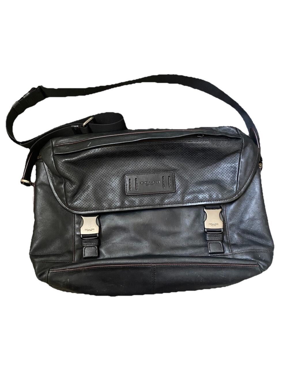 Coach Ranger Leather Shoulder Messenger Bag STYLE Black Work Laptop